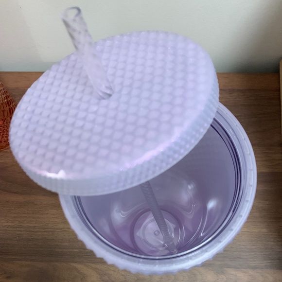 Starbucks Holiday 2021 Icy White Lilac Bling Studded Cold Cup & Keychain set - Picture 3 of 3